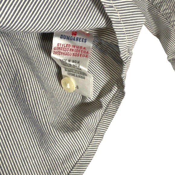 Lucky Brand Mens Sz L Pearl Snap Western Shirt Button Up Gray Striped Flaps Logo - Picture 8 of 12